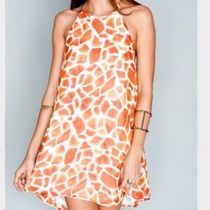 Show Me Your MuMu Giraffe Print Halter Dress Small